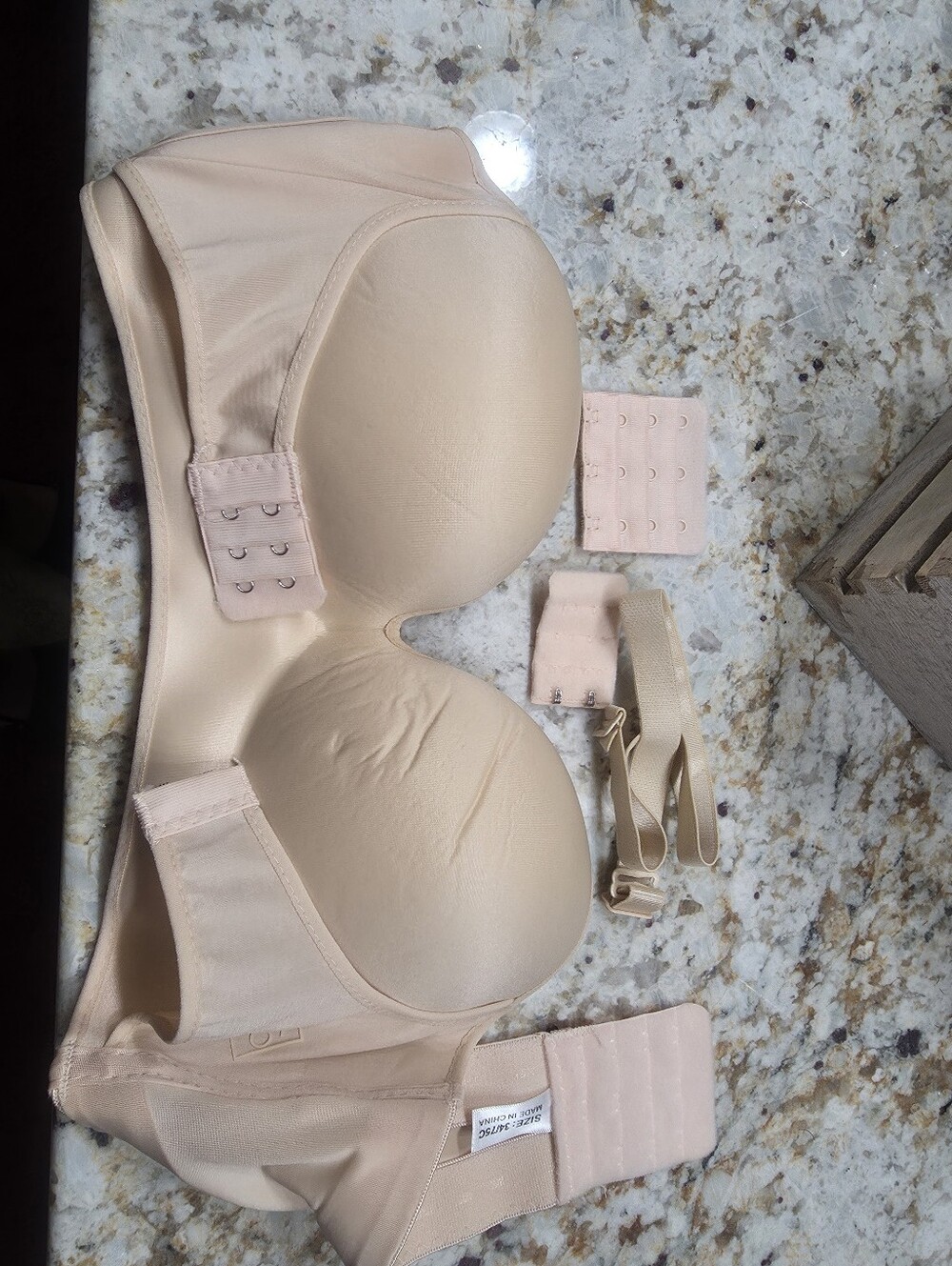 Strapless Convertible Nude Push-Up Bra with Removable Straps 34C